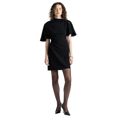 Cue Crepe Draped Neck Mini Dress